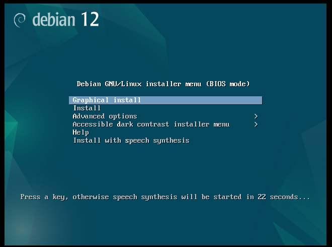 Select Debian Graphical User Interface