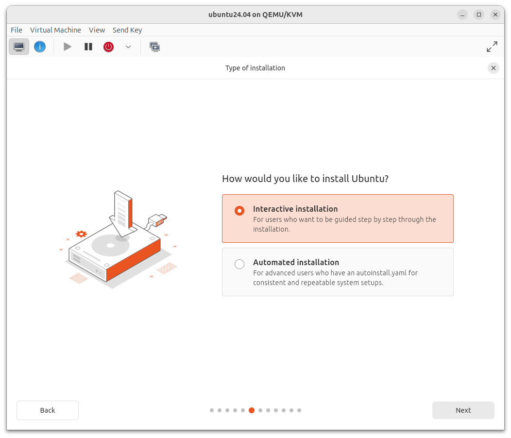 Select method to install ubuntu