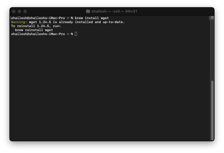 install wgetusing brew 