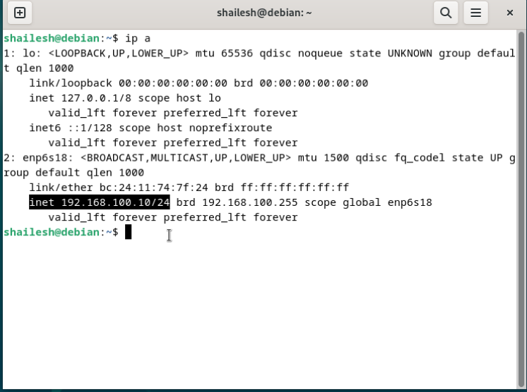 static ip set successfully on debian