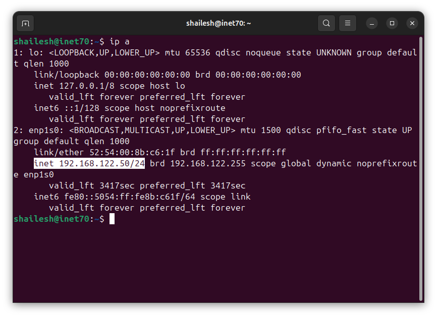 check ip address using command line