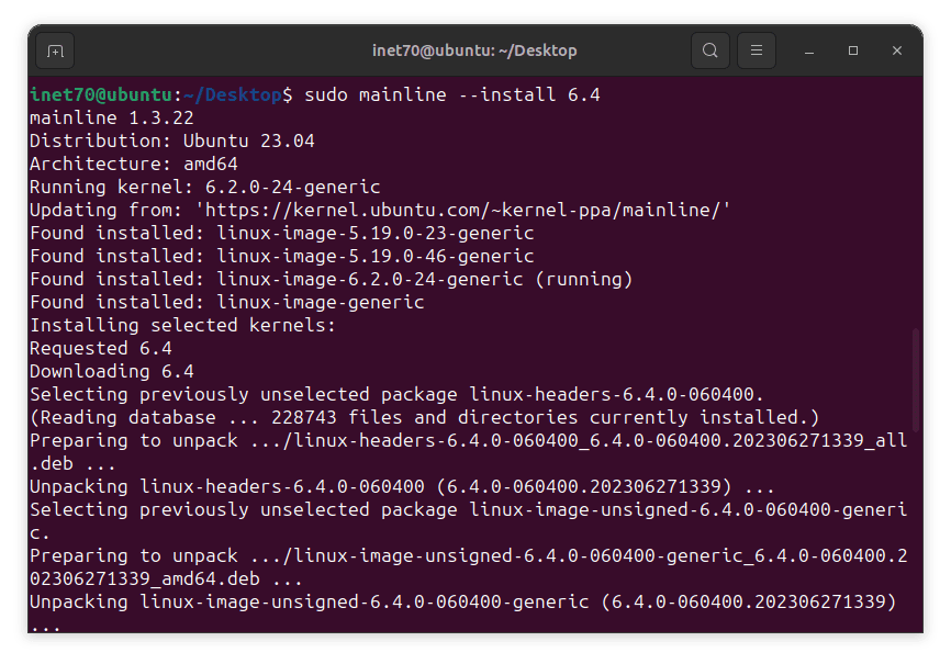 Linux Kernel 6.4 install