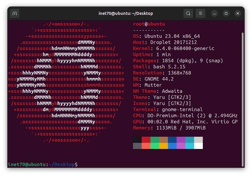 Linux Kernel 6.4 in neofetch